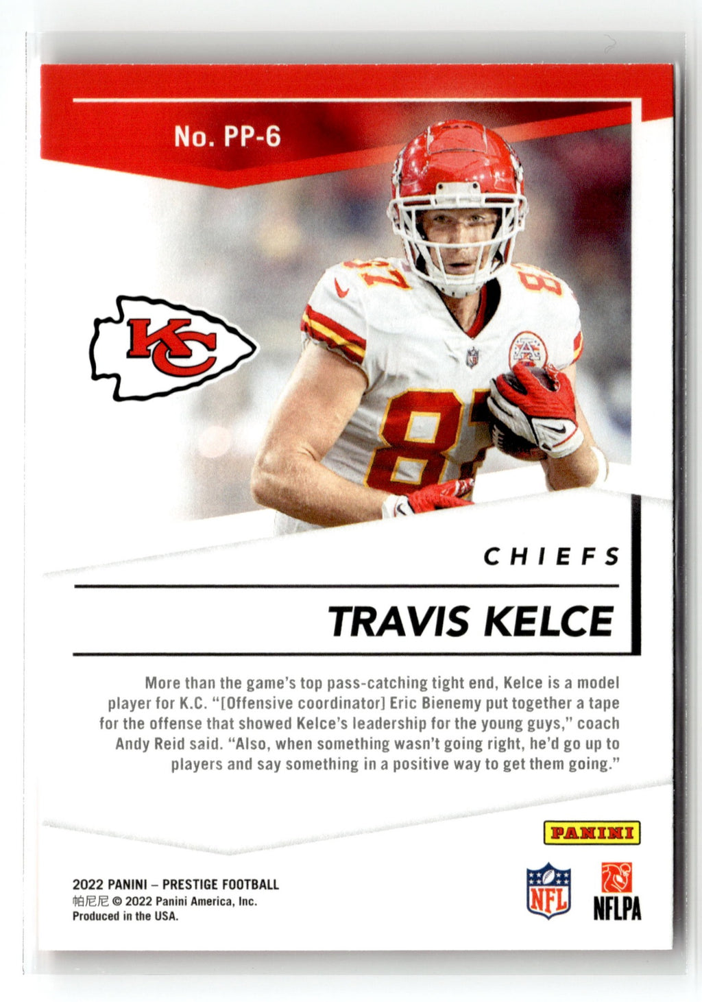 2022 Panini Prestige #PP-6 Travis Kelce Prestigious Pros