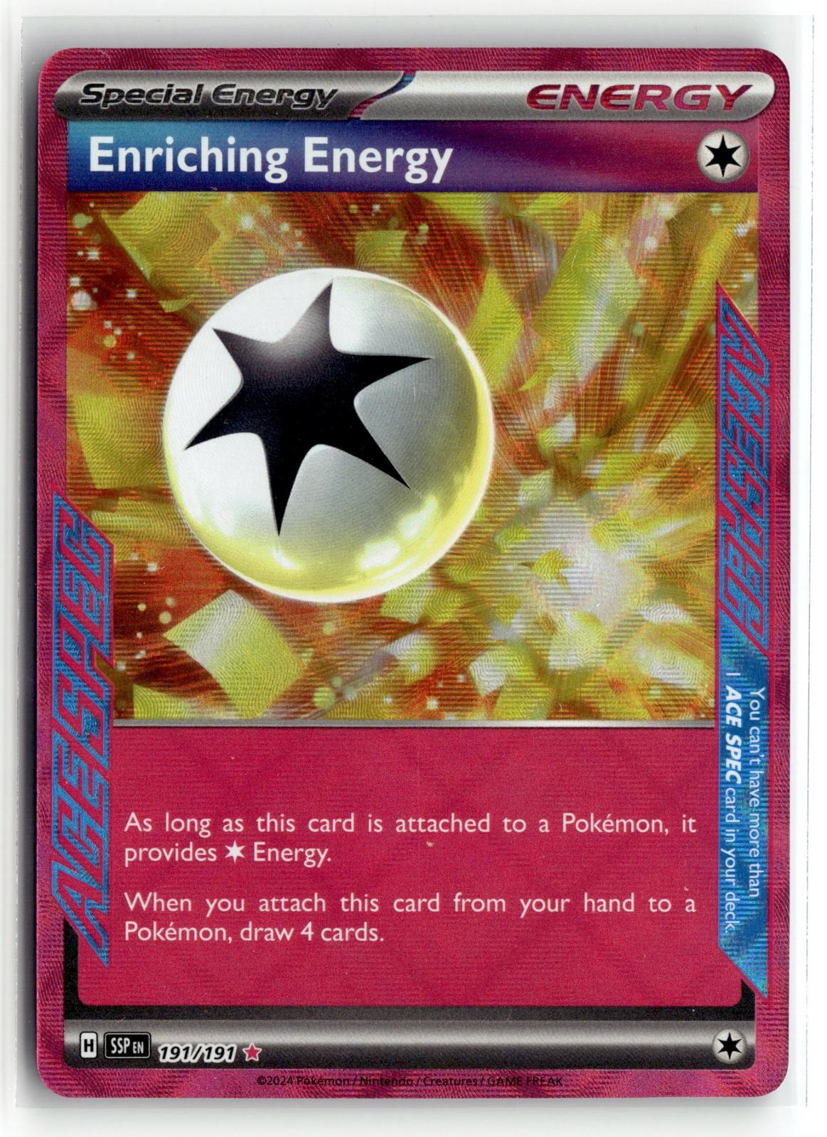 Pokemon tcg SV08: Surging Sparks #191/191 Enriching Energy