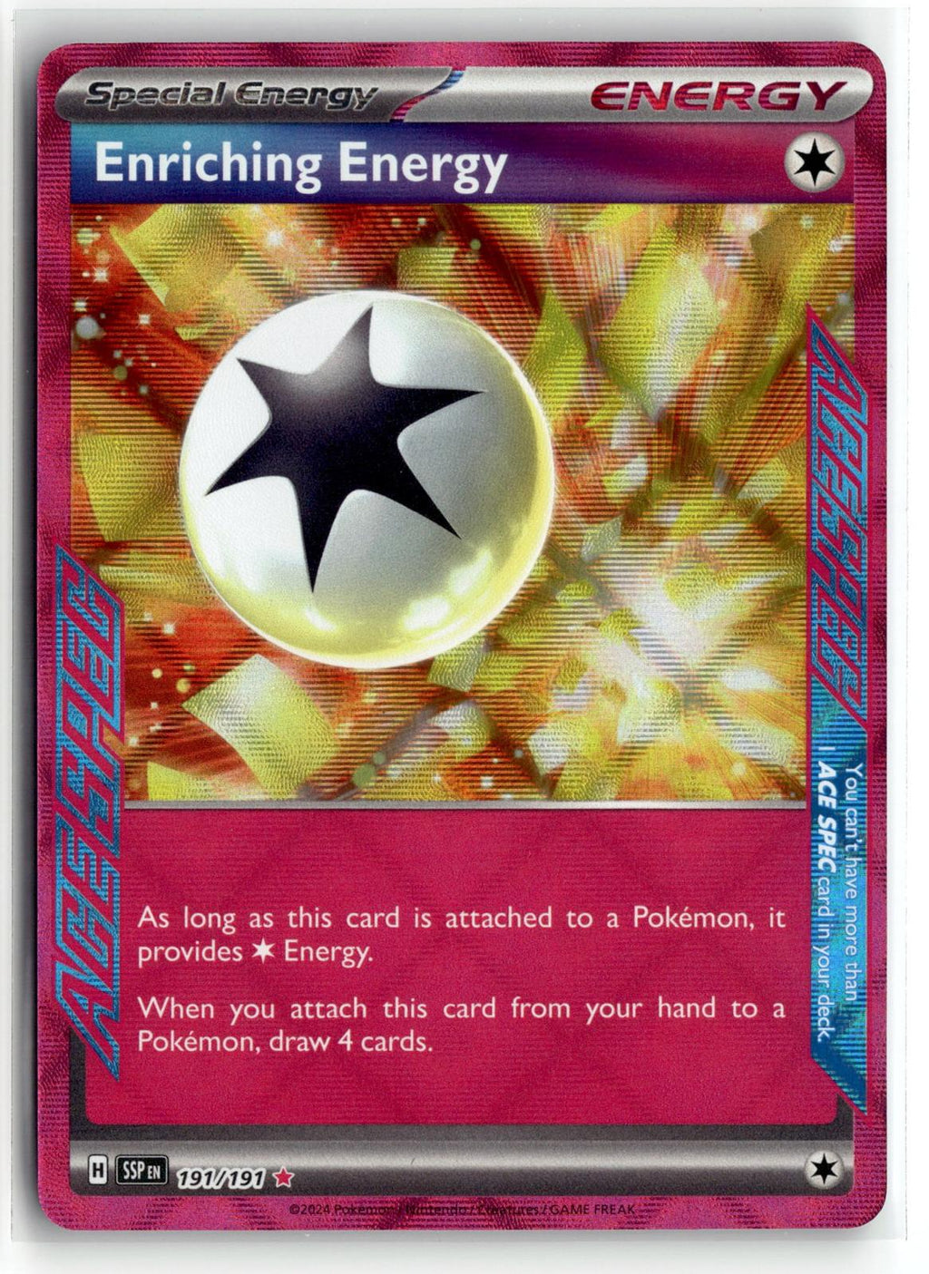 Pokemon tcg SV08: Surging Sparks #191/191 Enriching Energy