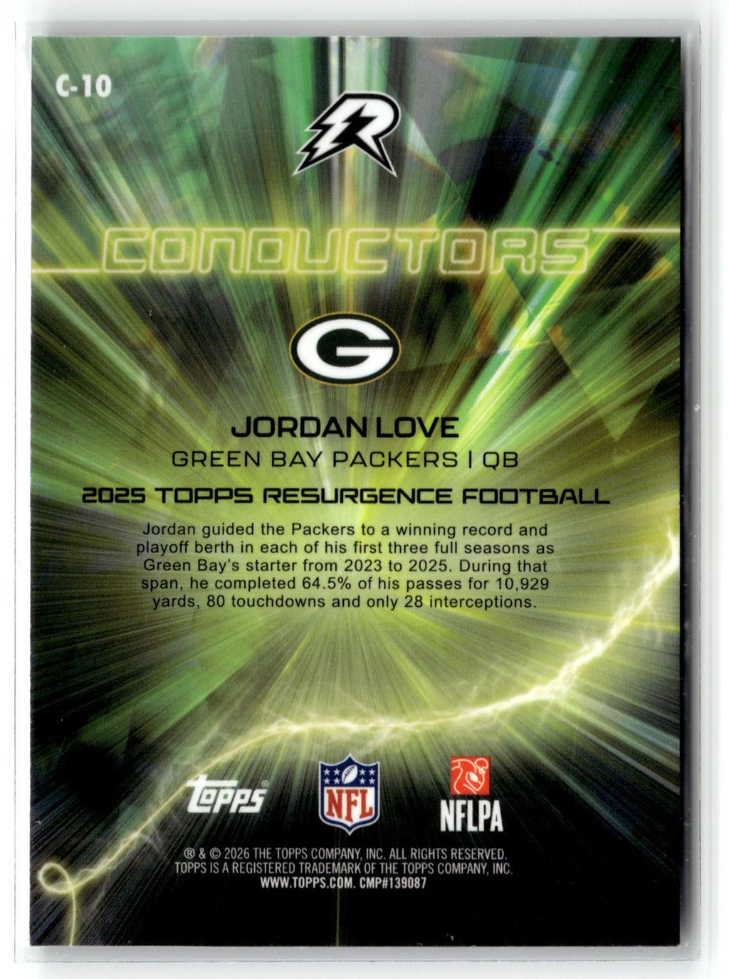 2025 Topps Resurgence #C-10 Jordan Love Conductors