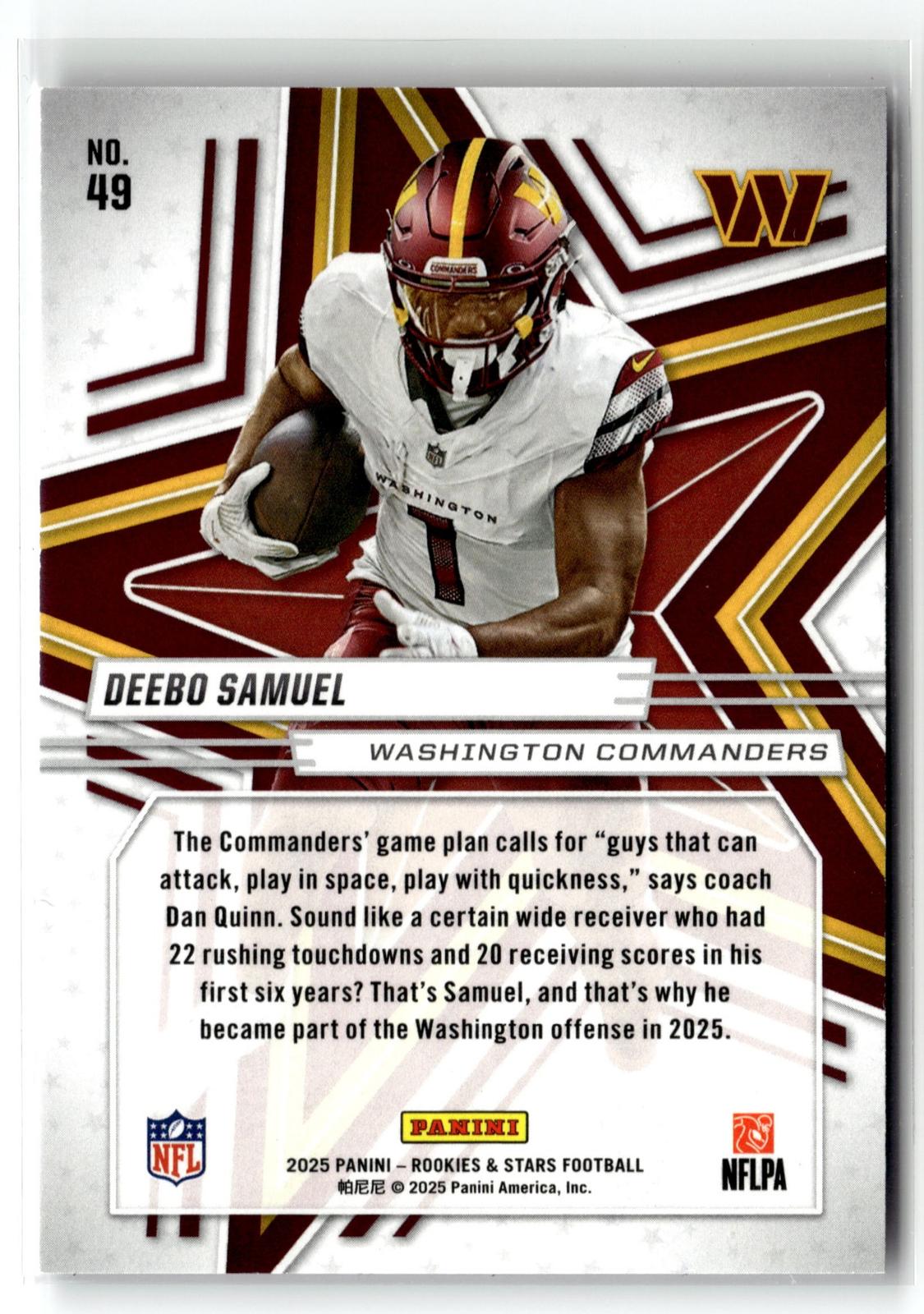 2025 Panini Rookies & Stars #49 Deebo Samuel Purple #/999