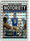 2025 Panini Mosaic #7 Matthew Stafford Notoriety Mosaic Orange Fluorescent