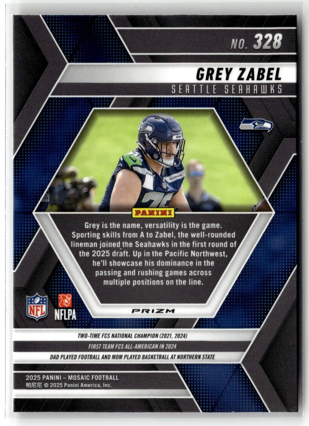 2025 Panini Mosaic #328 Grey Zabel Blue Scope