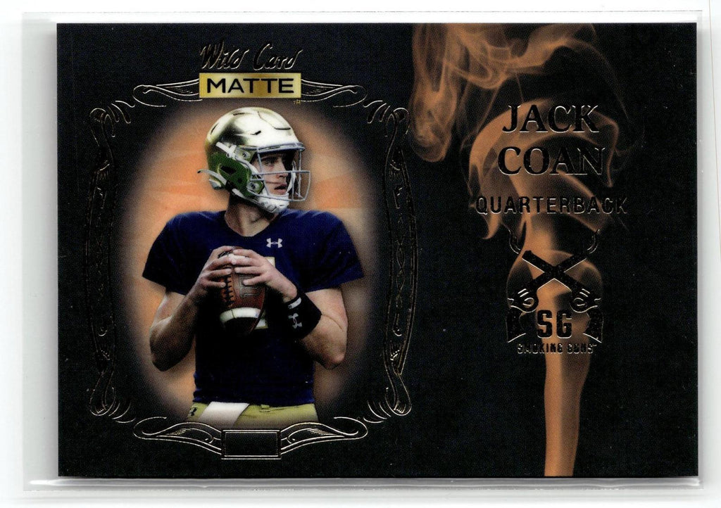 2022 Wild Card Matte #SG-4 Jack Coan Smoking Guns Black/Orange