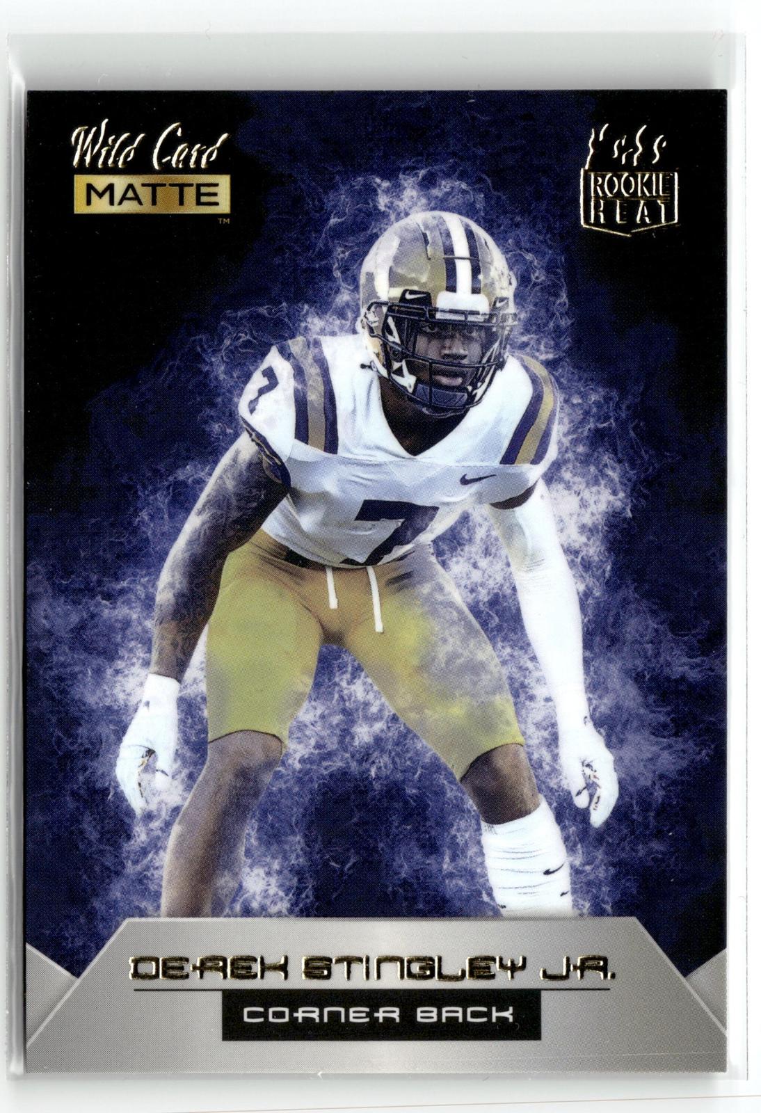 2022 Wild Card Matte #RH-8 Derek Stingley Jr. Rookie Heat Black/Blue