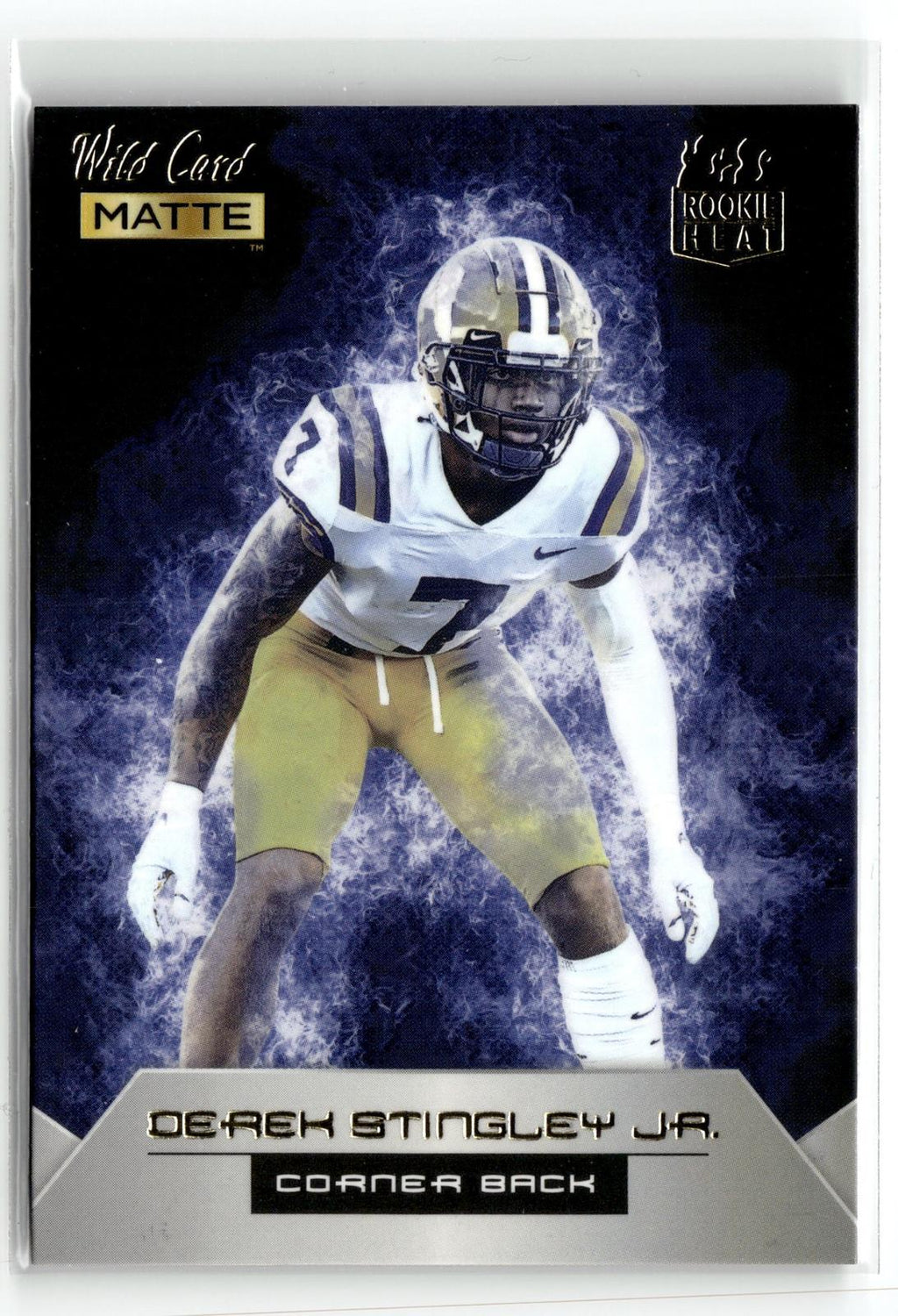 2022 Wild Card Matte #RH-8 Derek Stingley Jr. Rookie Heat Black/Blue