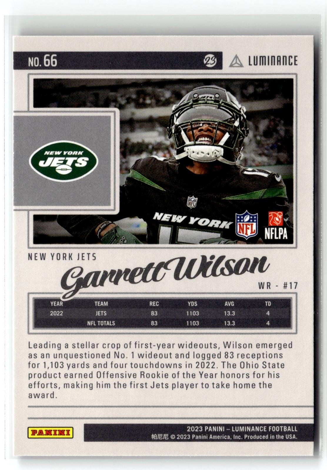 2023 Panini Luminance #66 Garrett Wilson