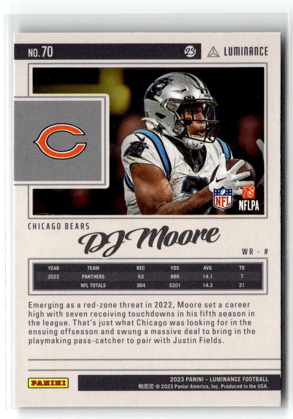 2023 Panini Luminance #70 DJ Moore