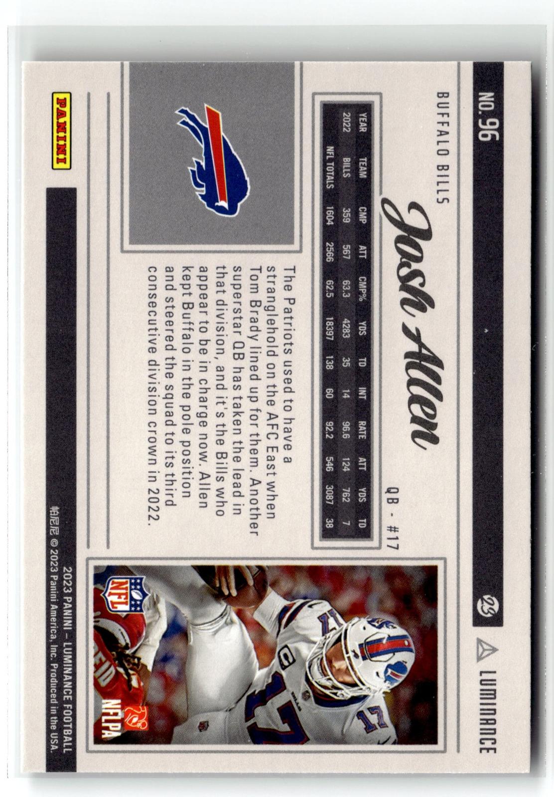 2023 Panini Luminance #96 Josh Allen
