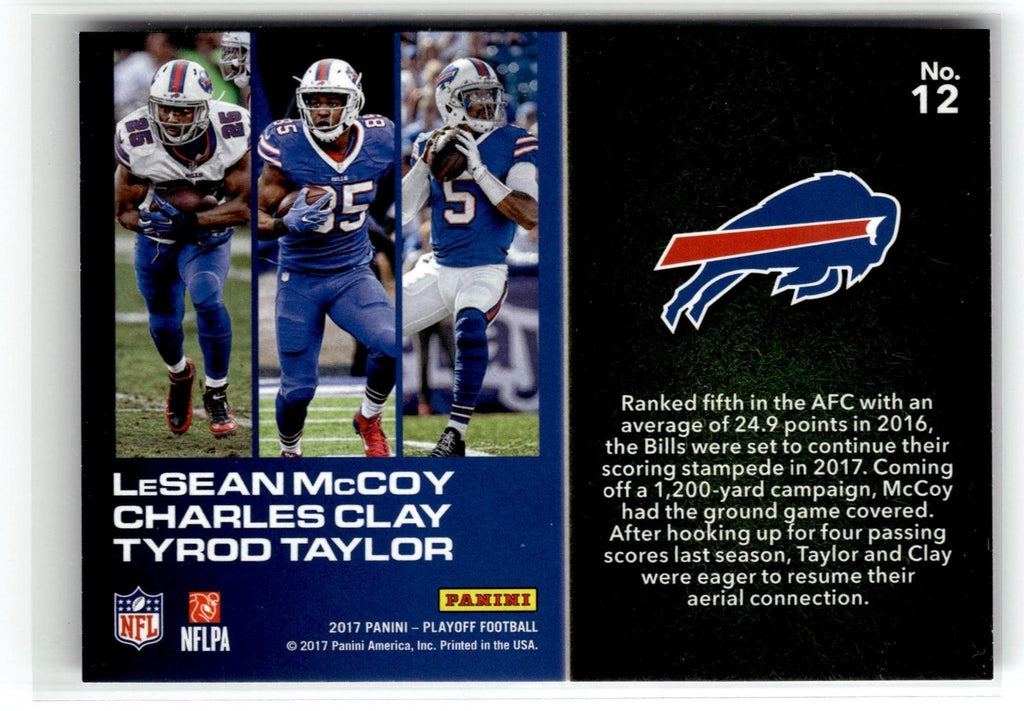 2017 Panini Playoff #12 Charles Clay / LeSean McCoy / Tyrod Taylor Flea Flicker