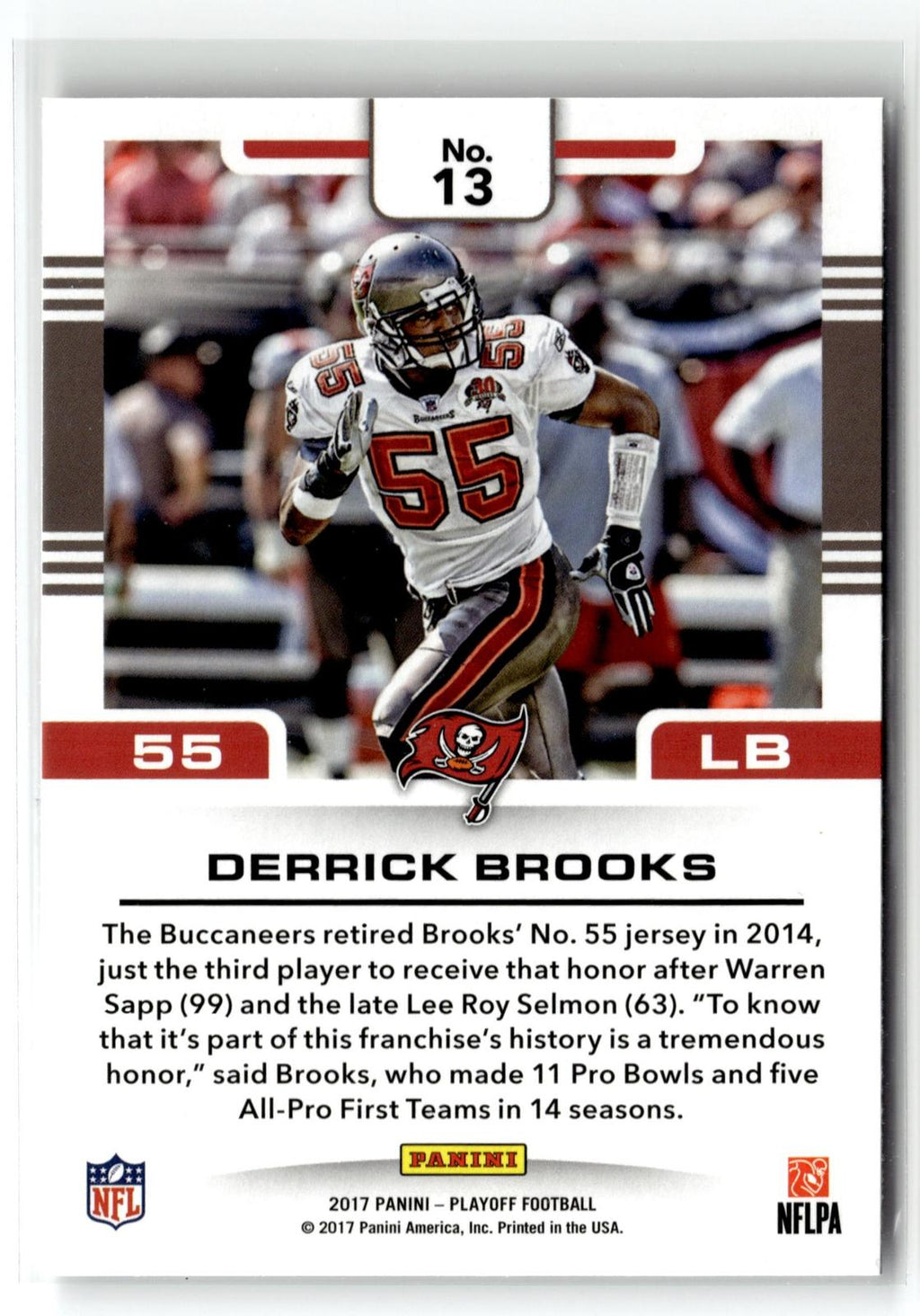 2017 Panini Playoff #13 Derrick Brooks Gridiron Force
