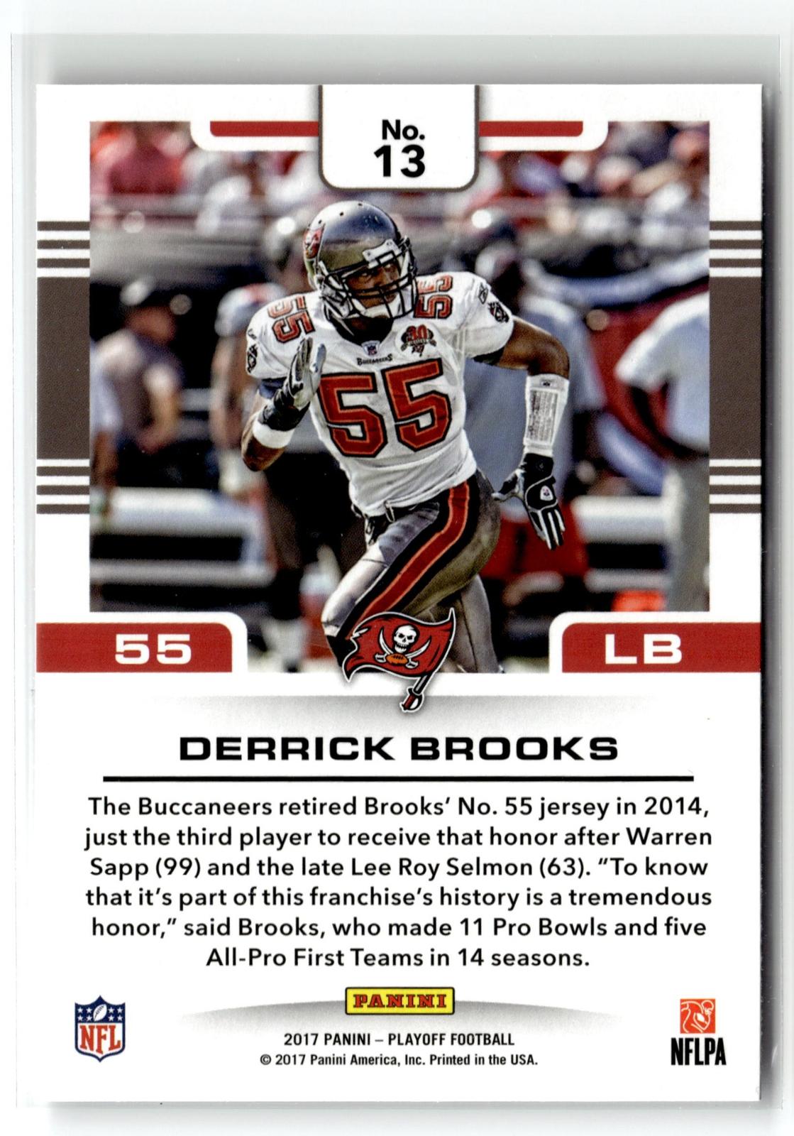 2017 Panini Playoff #13 Derrick Brooks Gridiron Force