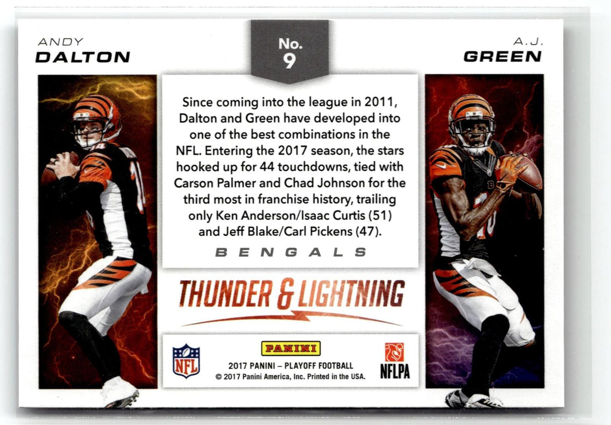 2017 Panini Playoff #9 Andy Dalton / A.J. Green Thunder and Lightning