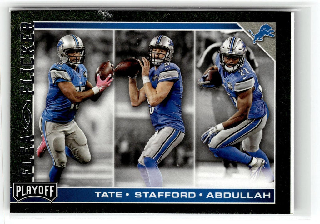 #18 Ameer Abdullah / Matthew Stafford / Golden Tate 2017 Panini Playoff