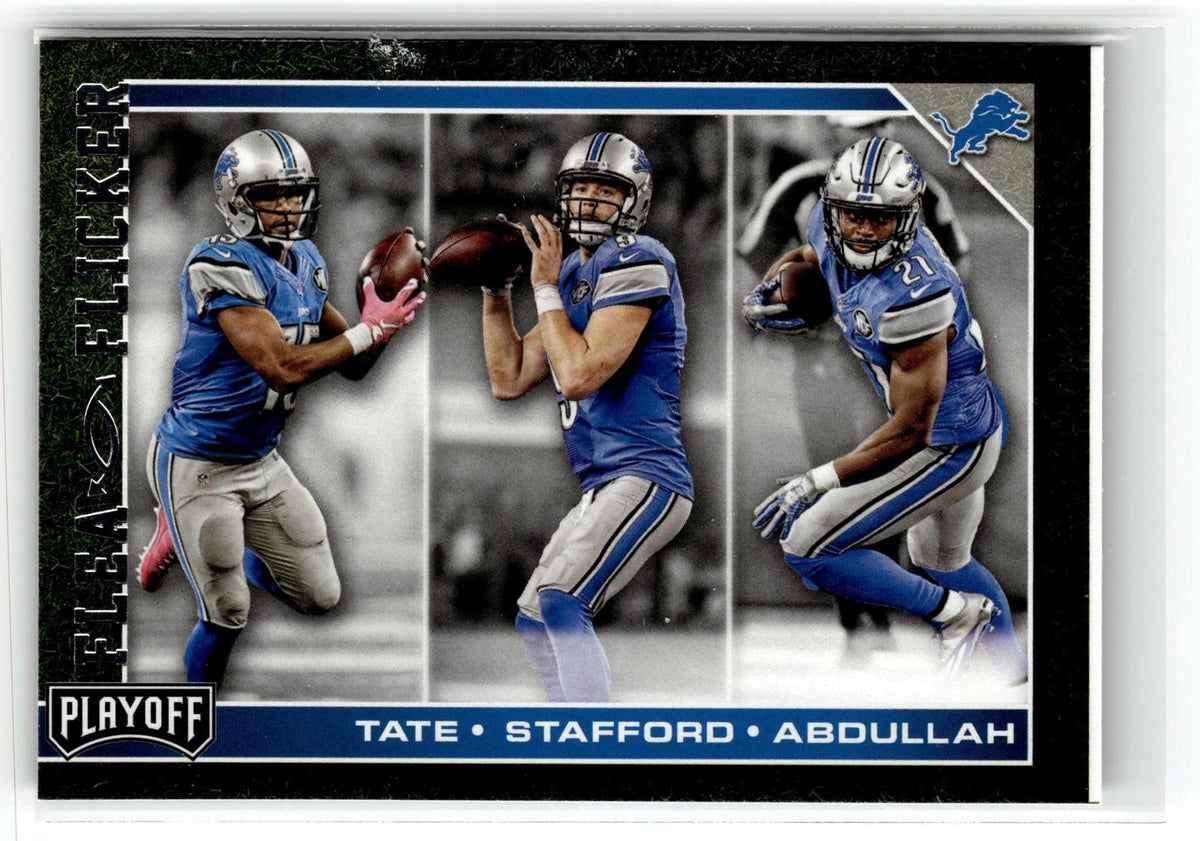 #18 Ameer Abdullah / Matthew Stafford / Golden Tate 2017 Panini Playoff