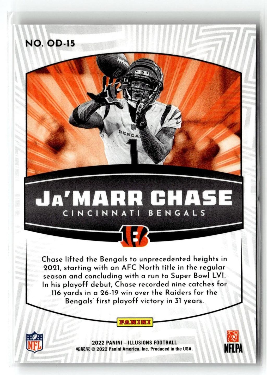 2022 Panini Illusions #OD-15 Ja'Marr Chase Operation Detonation