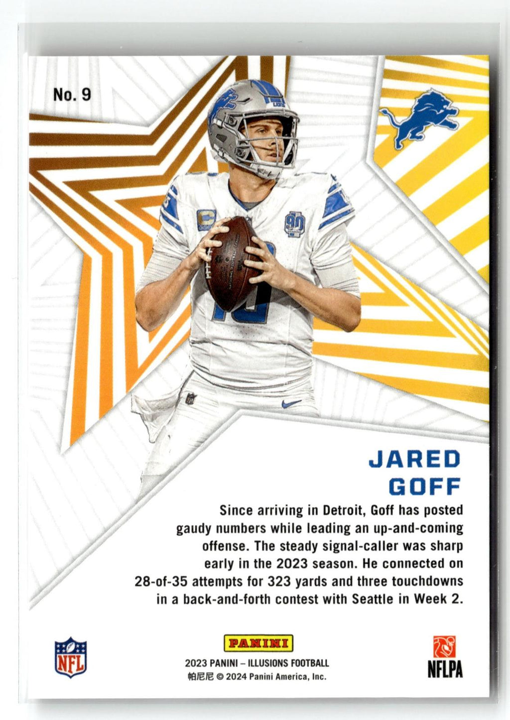 2023 Panini Illusions #9 Jared Goff Shining Stars