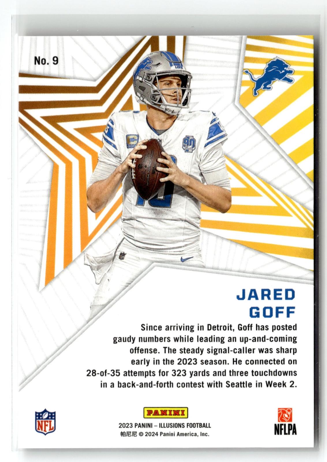 2023 Panini Illusions #9 Jared Goff Shining Stars
