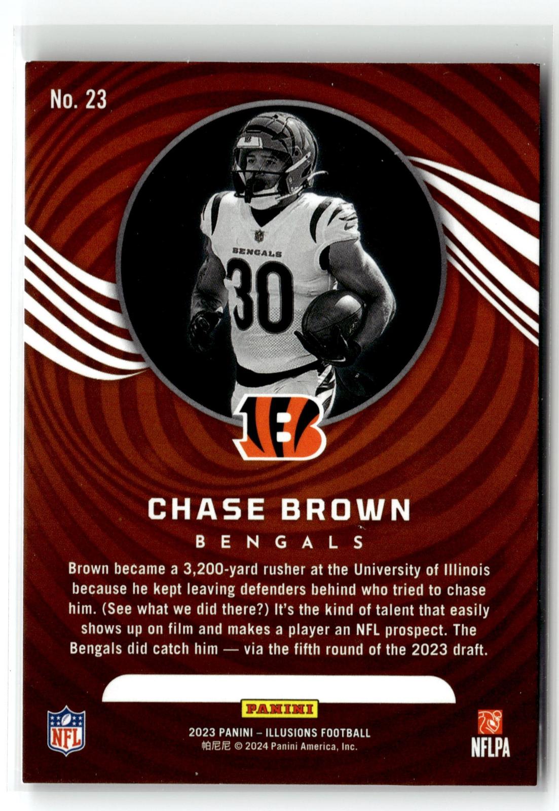 2023 Panini Illusions #23 Chase Brown Orange Trophy Collection