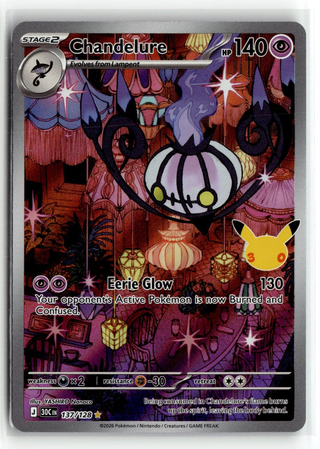 Pokemon tcg ME: 30th Celebration #137/128 Chandelure