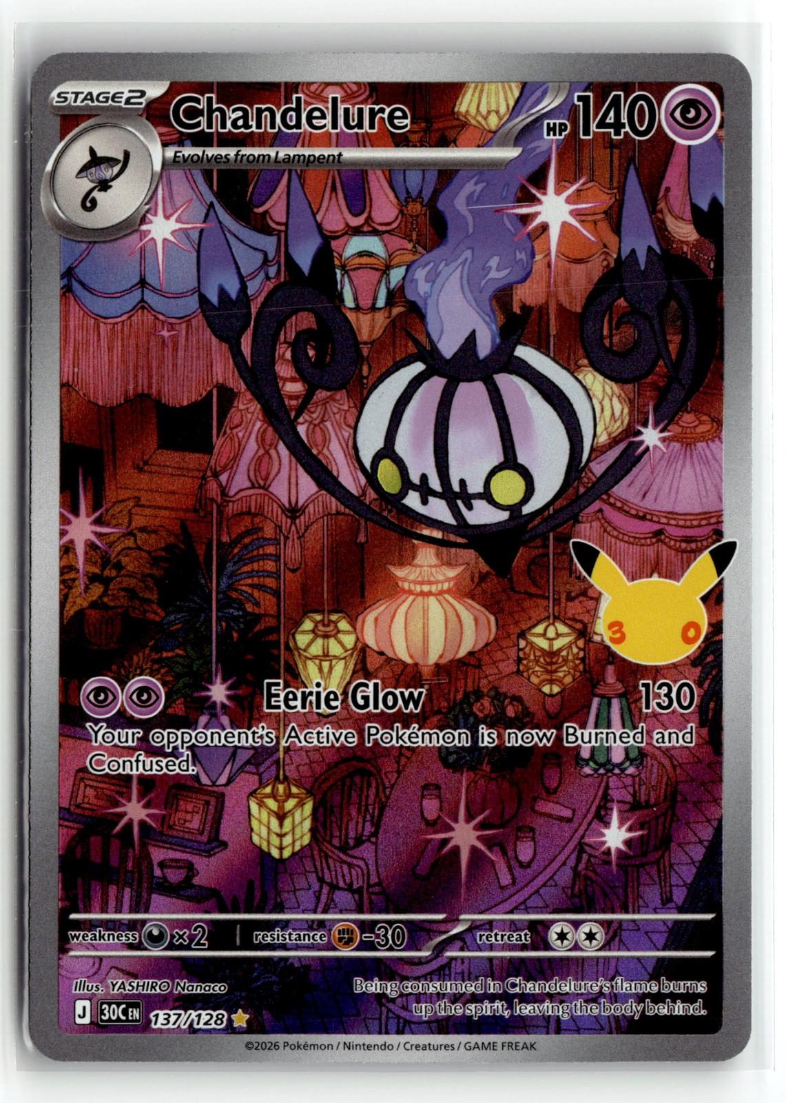 Pokemon tcg ME: 30th Celebration #137/128 Chandelure