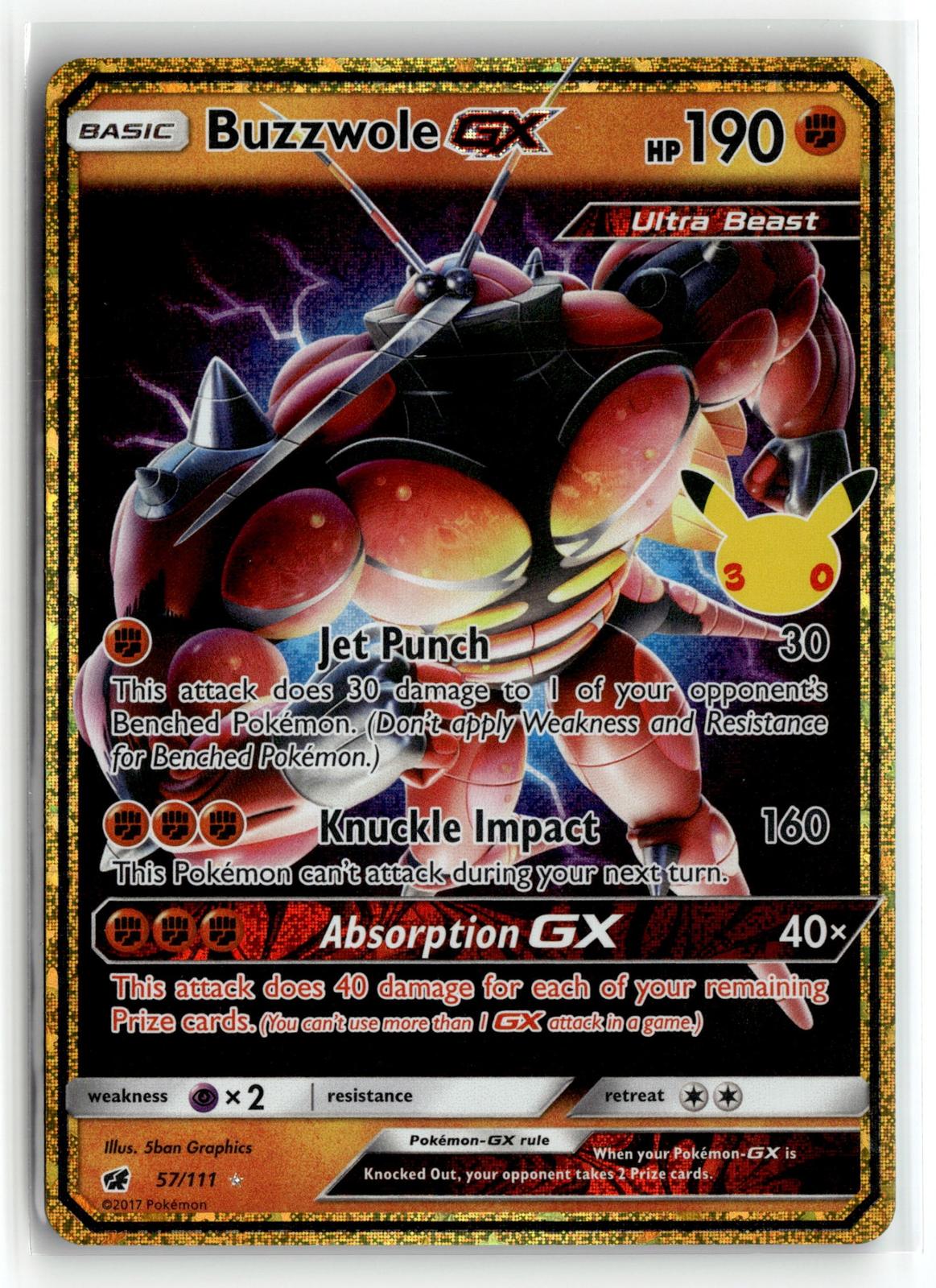 Pokemon tcg ME: 30th Celebration Classic Collection #57/111 Buzzwole GX