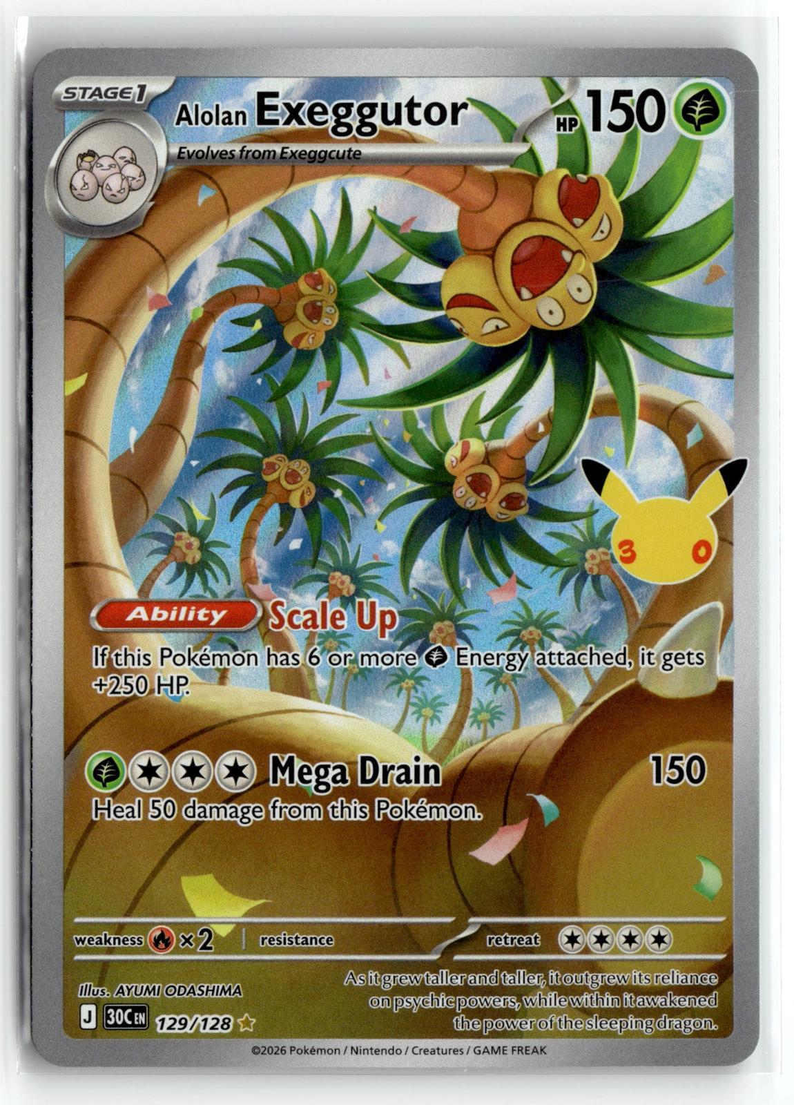 Pokemon tcg ME: 30th Celebration #129/128 Alolan Exeggutor