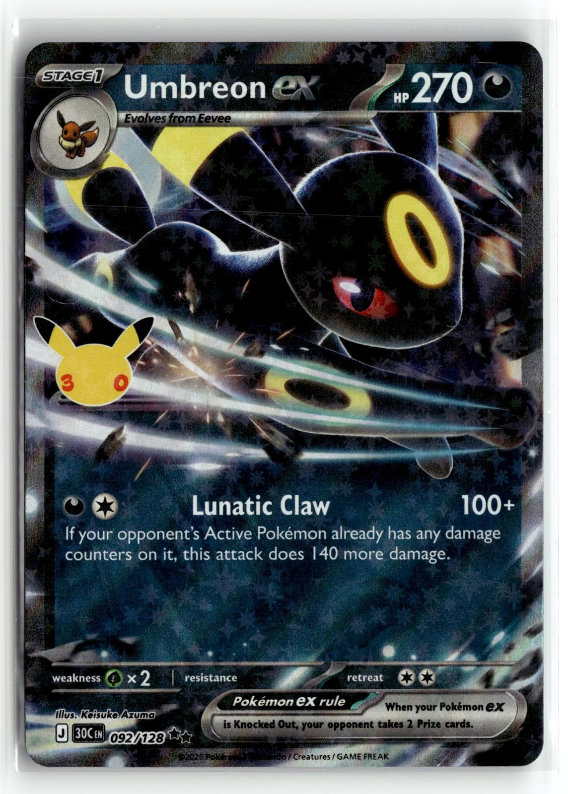 Pokemon tcg ME: 30th Celebration #092/128 Umbreon ex