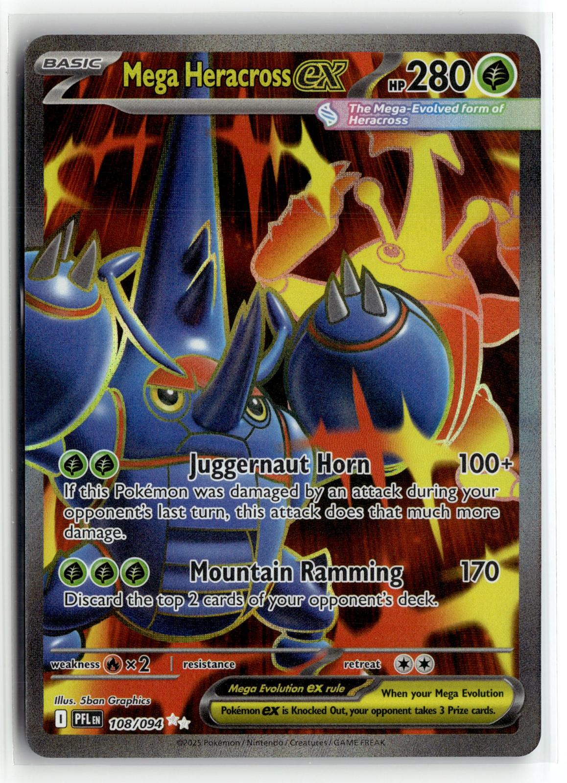 Pokemon tcg ME02: Phantasmal Flames #108/094 Mega Heracross ex