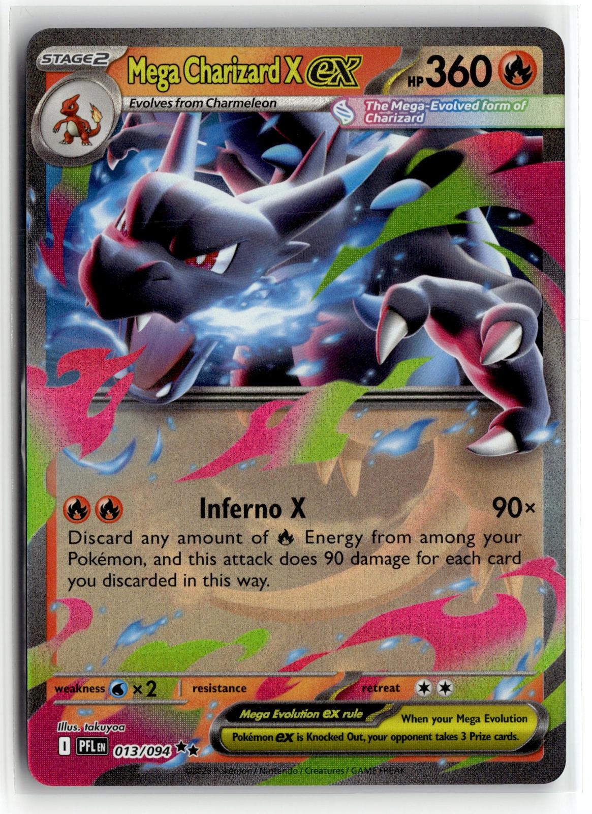 Pokemon tcg ME02: Phantasmal Flames #013/094 Mega Charizard X ex