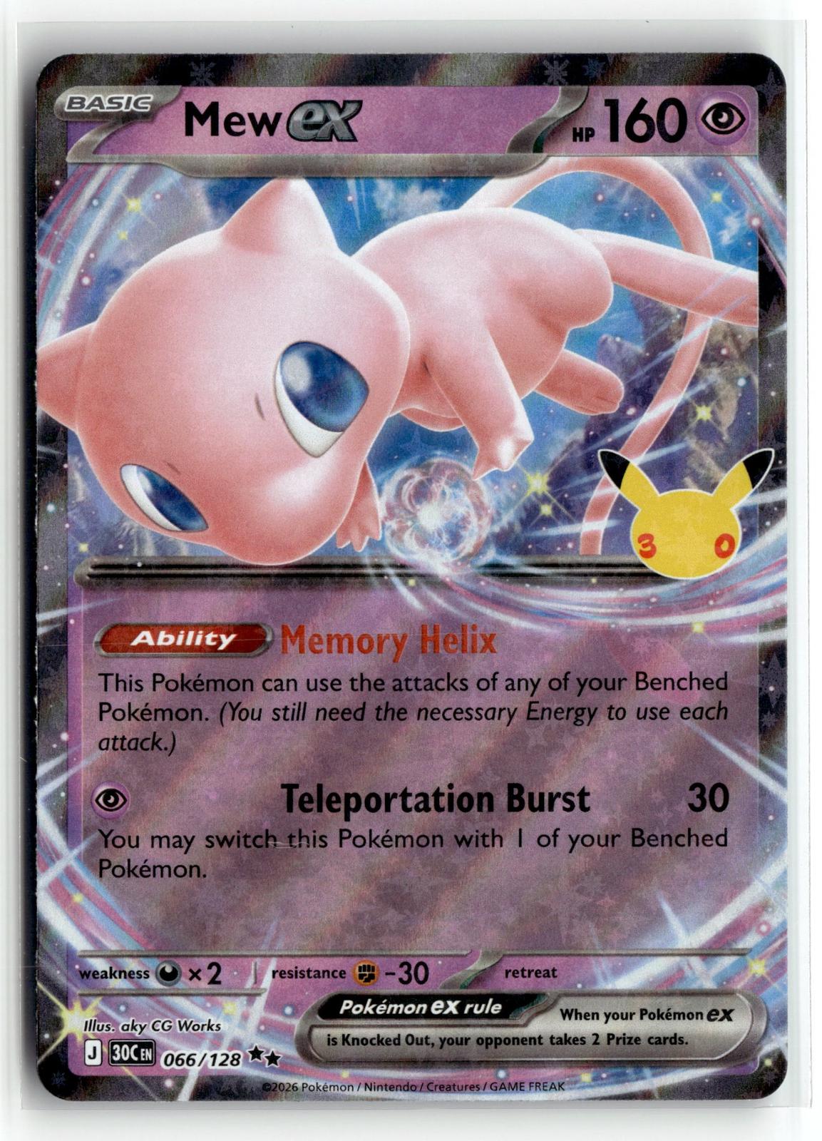 Pokemon tcg ME: 30th Celebration #066/128 Mew ex