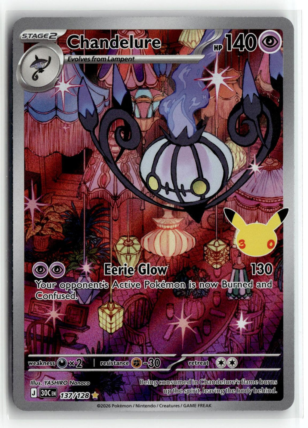 Pokemon tcg ME: 30th Celebration #137/128 Chandelure