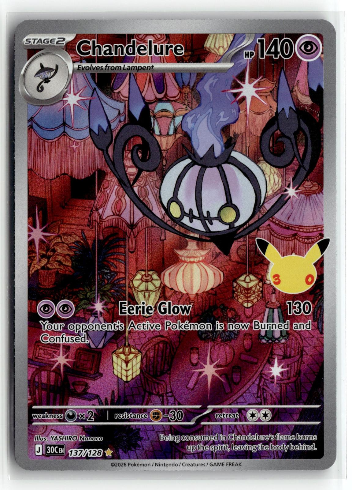 Pokemon tcg ME: 30th Celebration #137/128 Chandelure