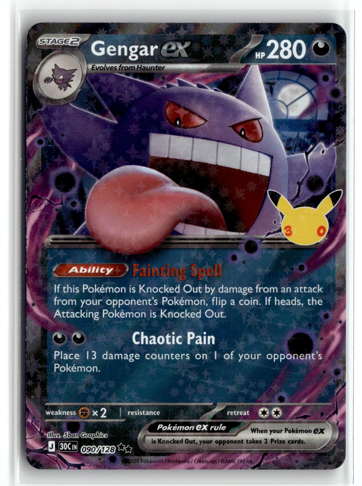 Pokemon tcg ME: 30th Celebration #090/128 Gengar ex