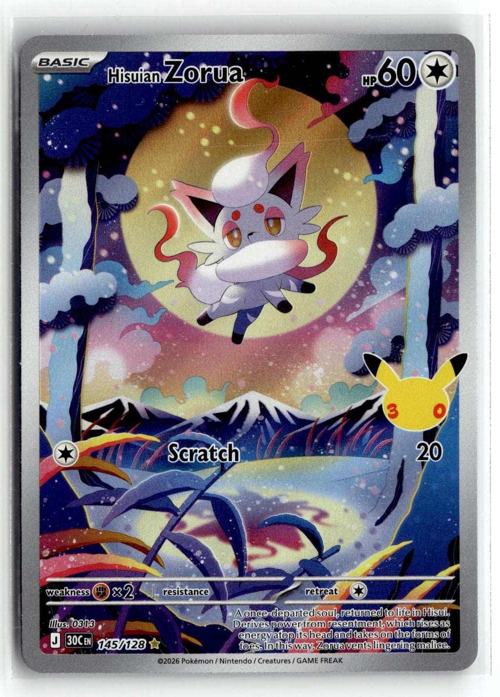Pokemon tcg ME: 30th Celebration #145/128 Hisuian Zorua