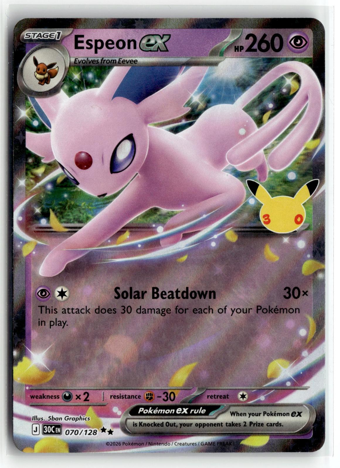 Pokemon tcg ME: 30th Celebration #070/128 Espeon ex