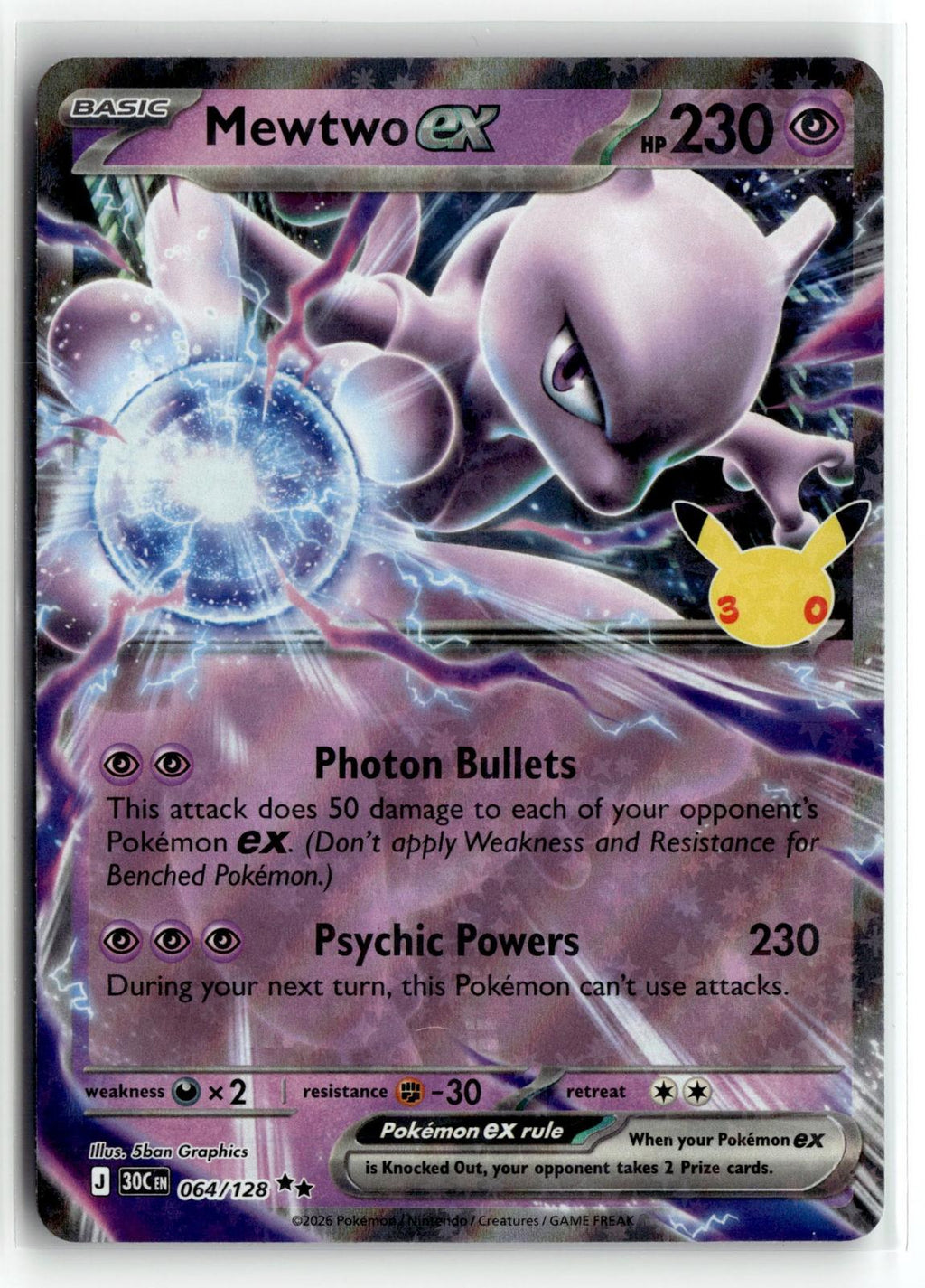 Pokemon tcg ME: 30th Celebration #064/128 Mewtwo ex
