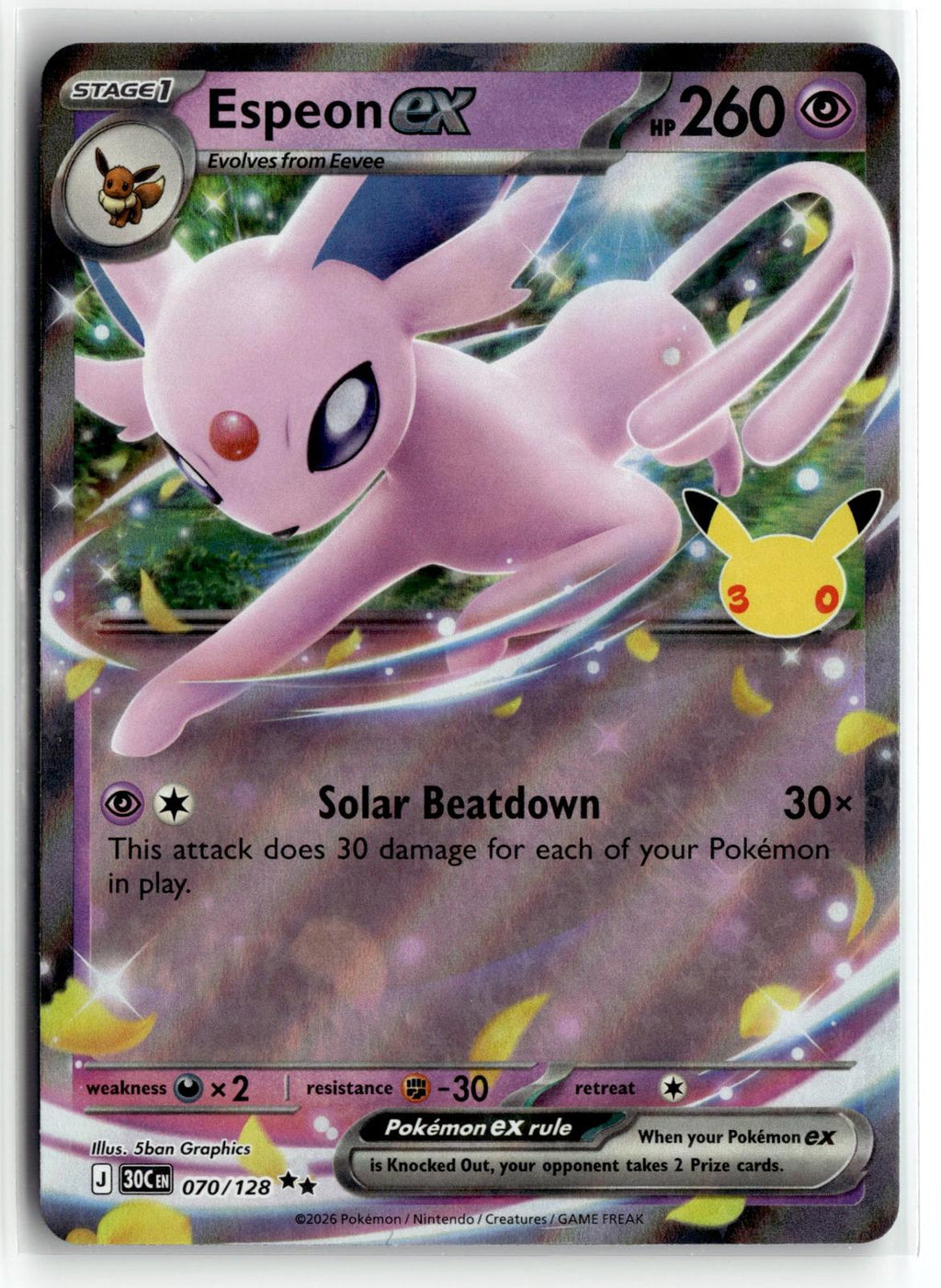 Pokemon tcg ME: 30th Celebration #070/128 Espeon ex