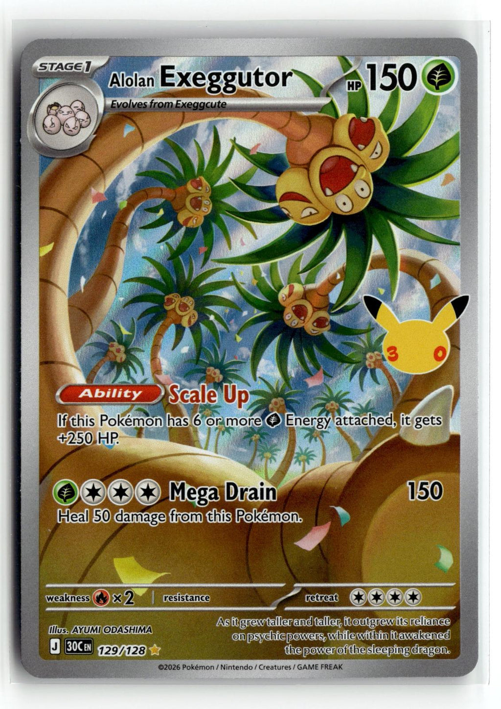 Pokemon tcg ME: 30th Celebration #129/128 Alolan Exeggutor