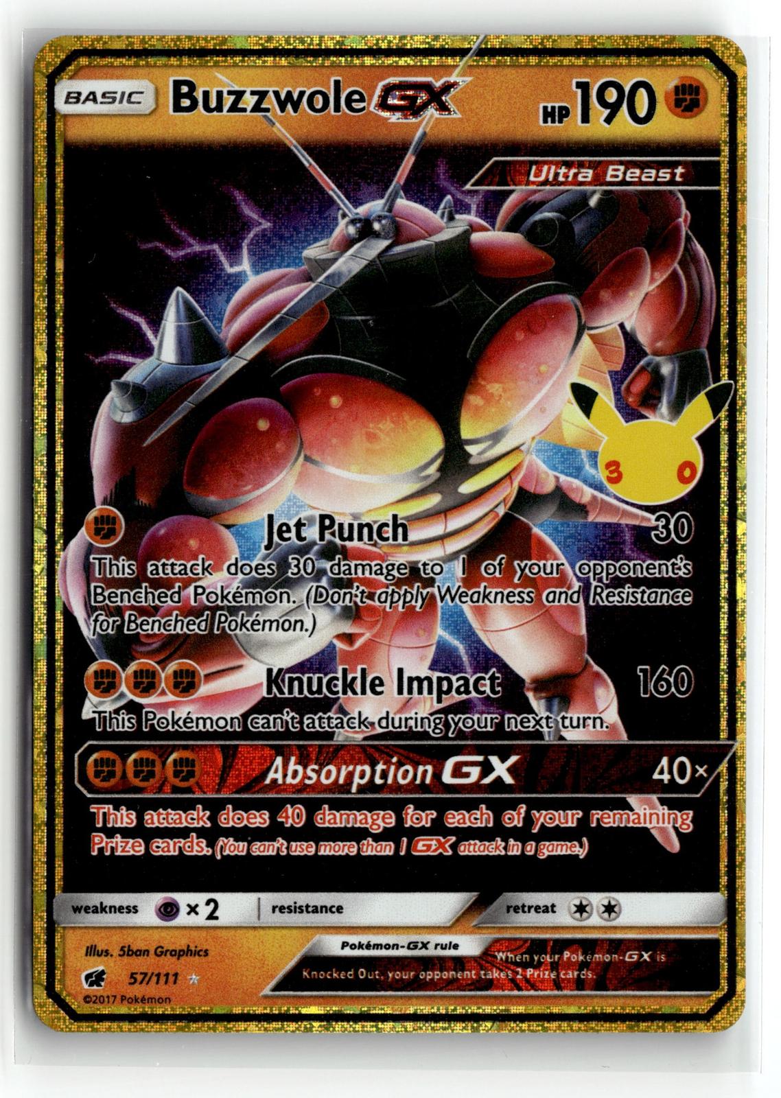 Pokemon tcg ME: 30th Celebration Classic Collection #57/111 Buzzwole GX