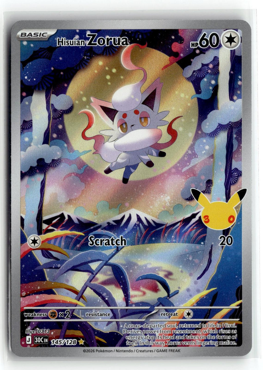 Pokemon tcg ME: 30th Celebration #145/128 Hisuian Zorua