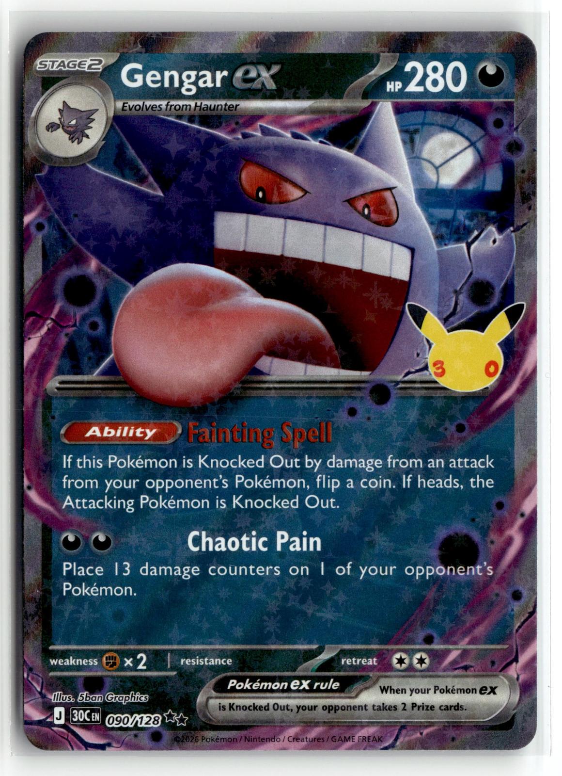 Pokemon tcg ME: 30th Celebration #090/128 Gengar ex