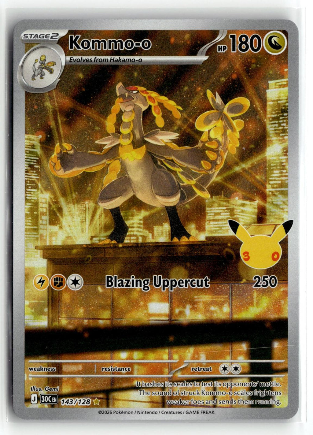 Pokemon tcg ME: 30th Celebration #143/128 Kommo-o