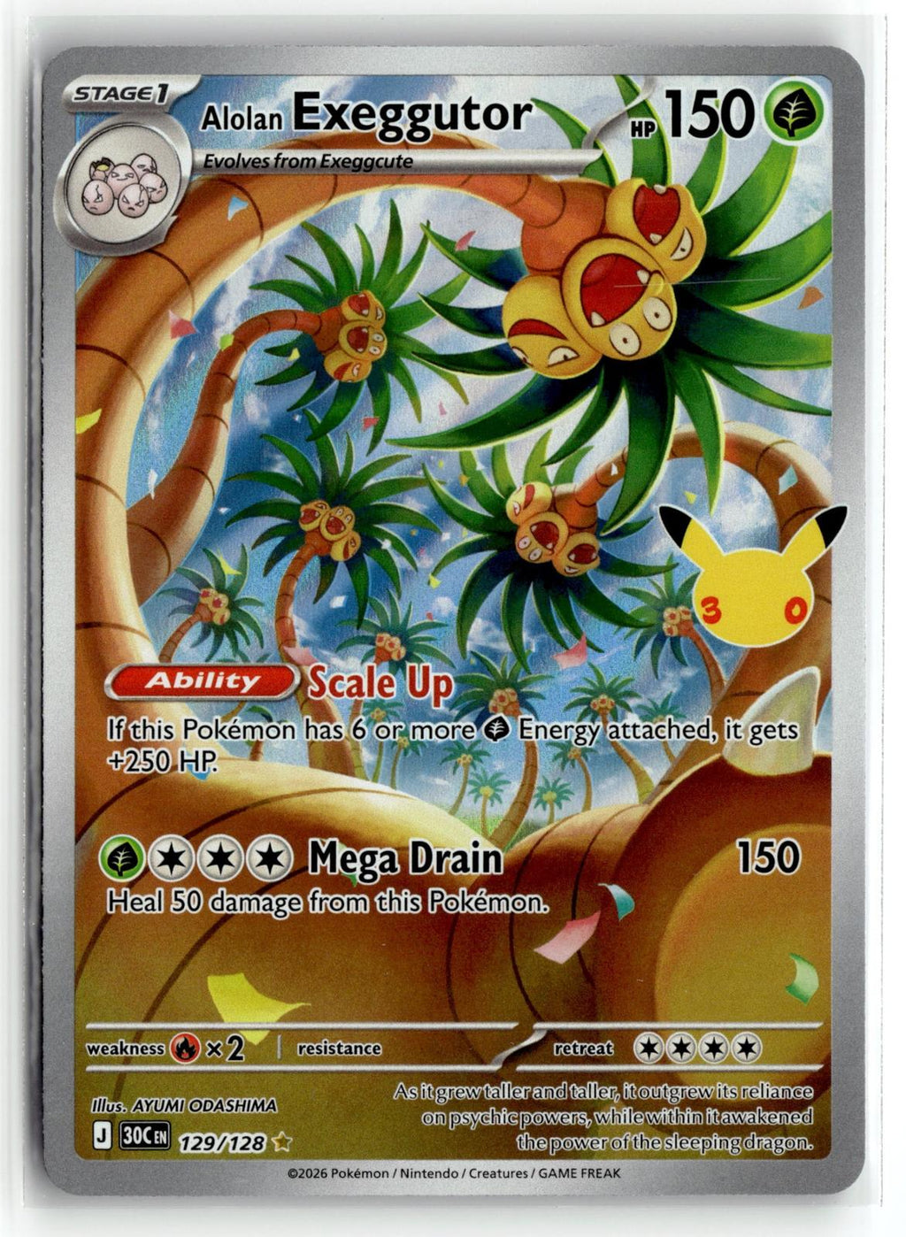 Pokemon tcg ME: 30th Celebration #129/128 Alolan Exeggutor