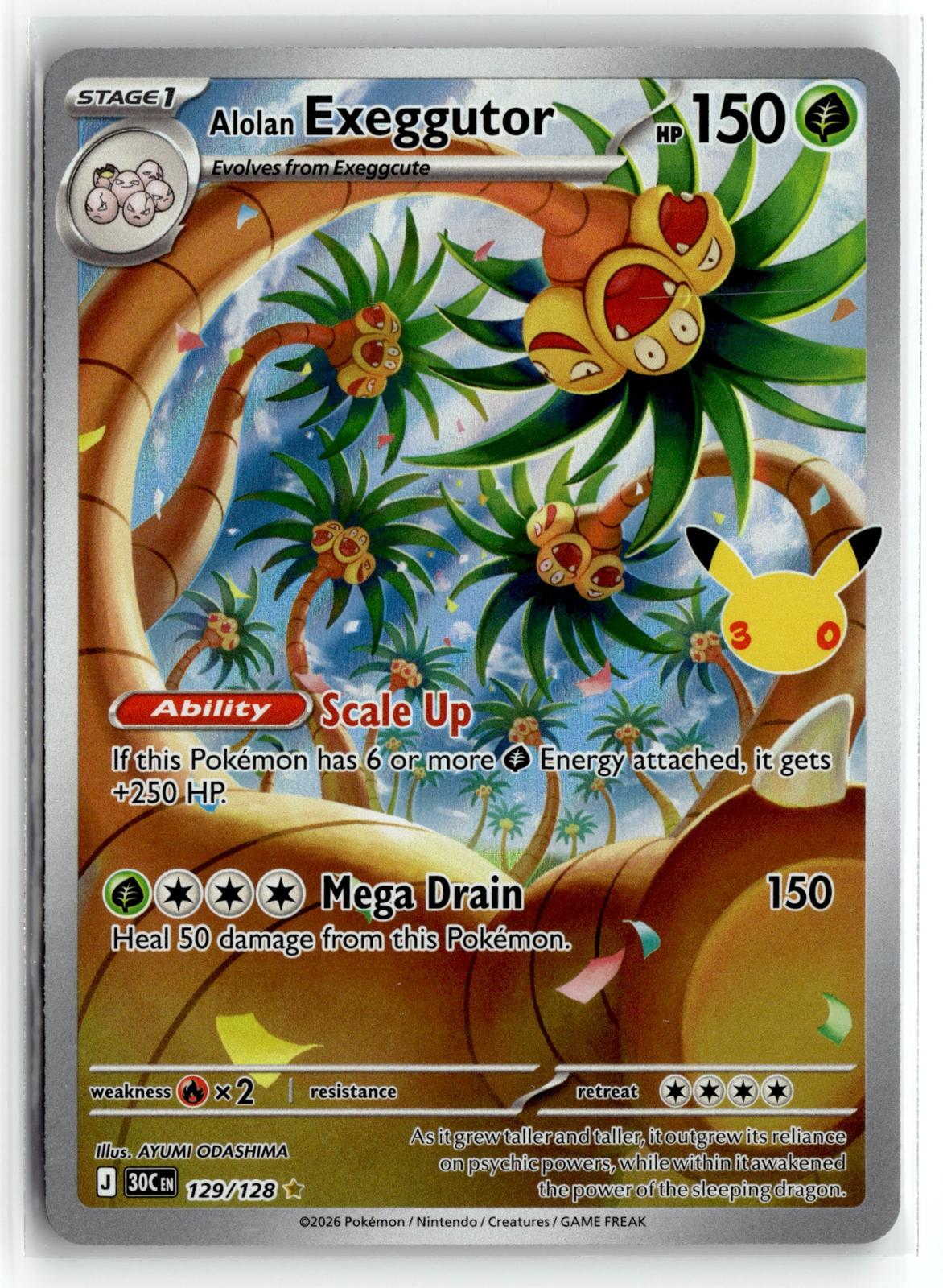 Pokemon tcg ME: 30th Celebration #129/128 Alolan Exeggutor