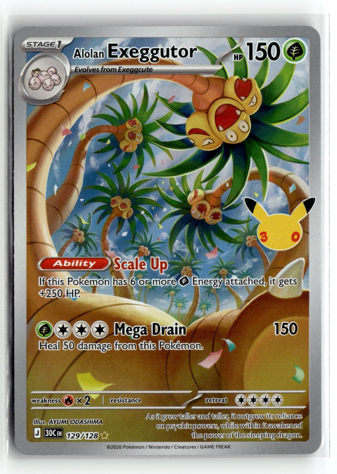 Pokemon tcg ME: 30th Celebration #129/128 Alolan Exeggutor