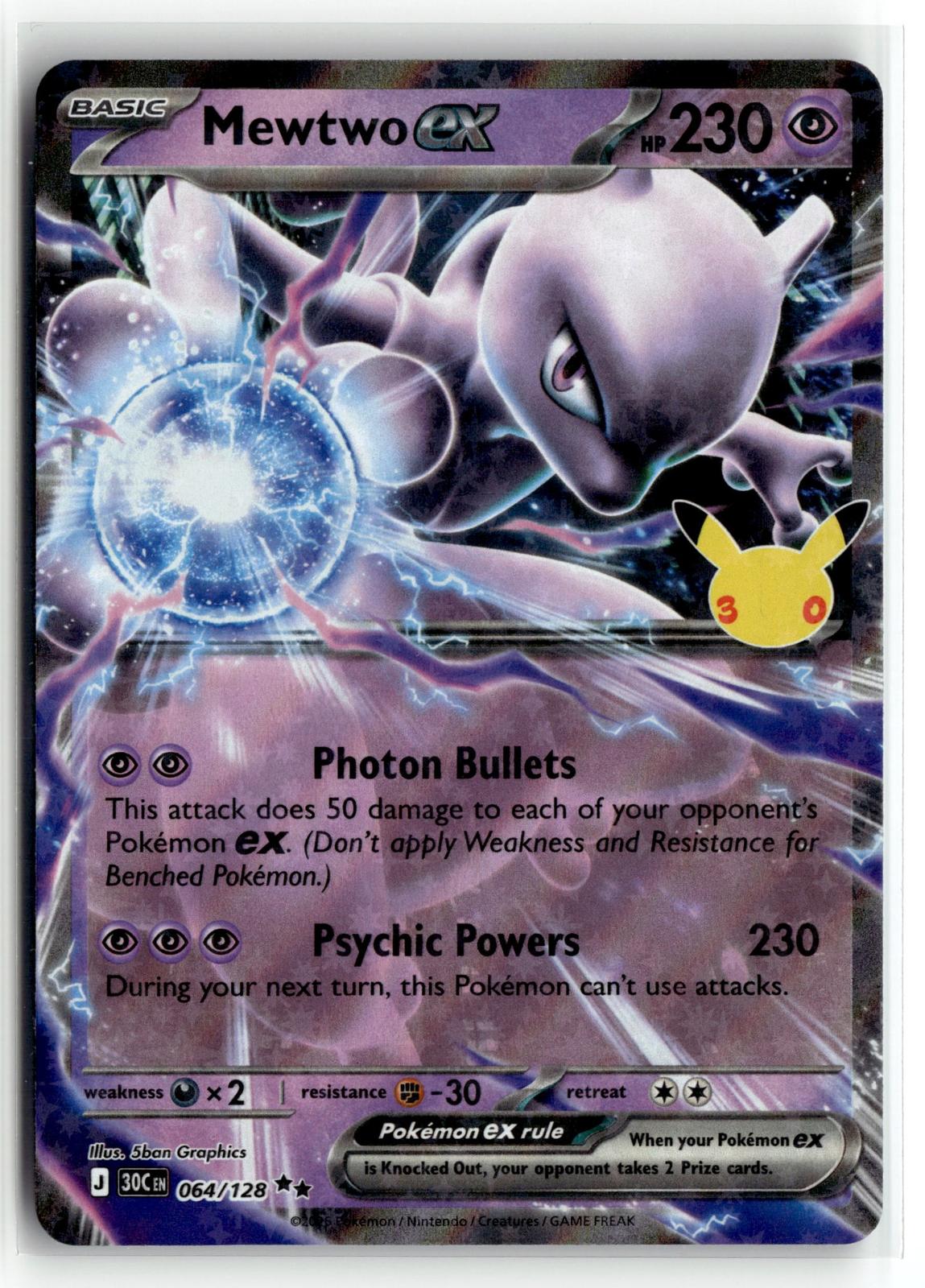 Pokemon tcg ME: 30th Celebration #064/128 Mewtwo ex