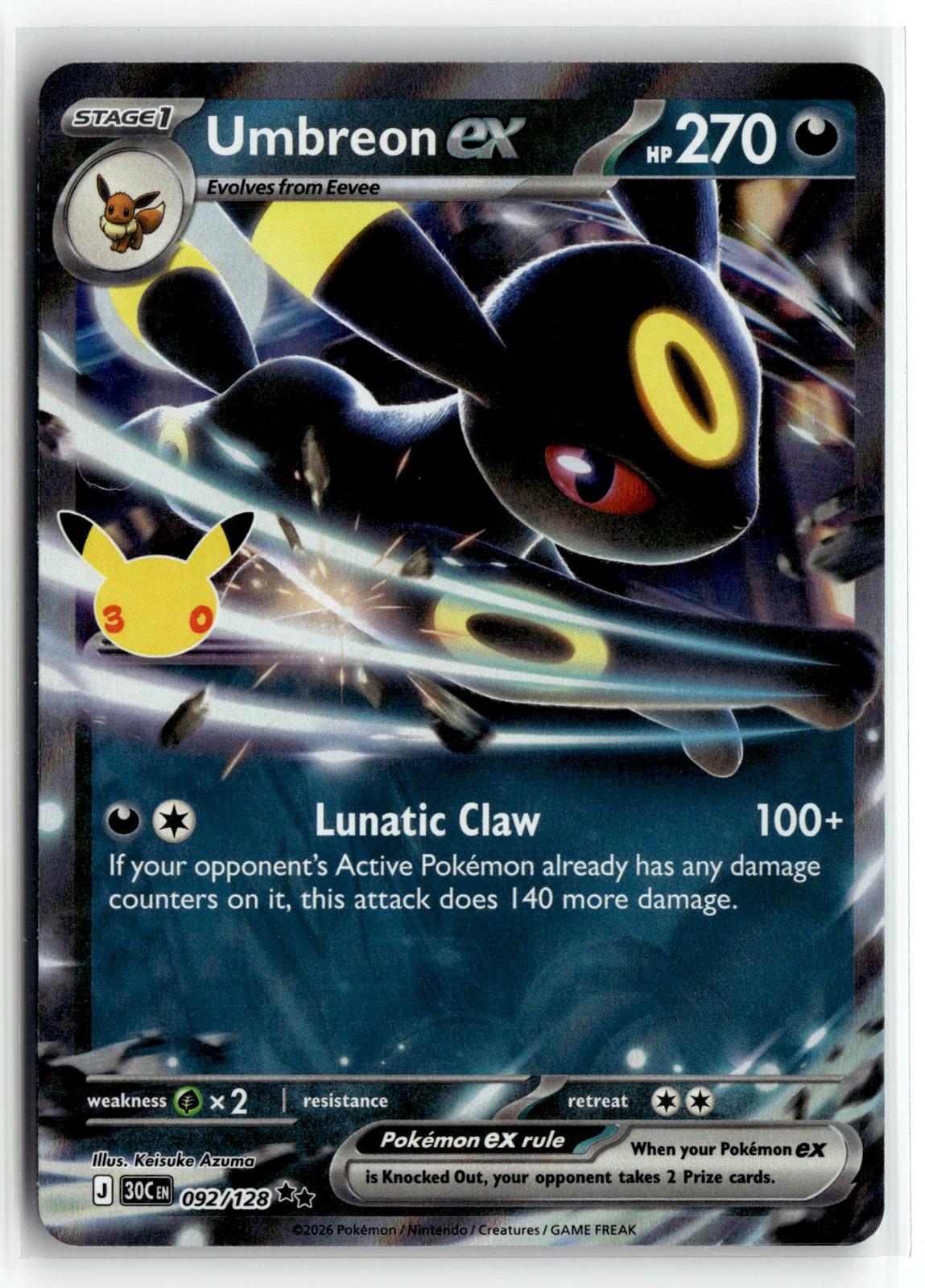 Pokemon tcg ME: 30th Celebration #092/128 Umbreon ex