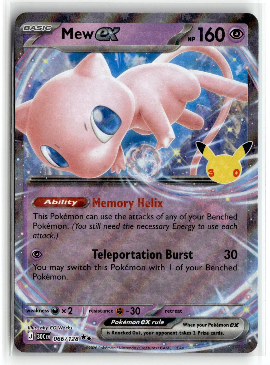Pokemon tcg ME: 30th Celebration #066/128 Mew ex