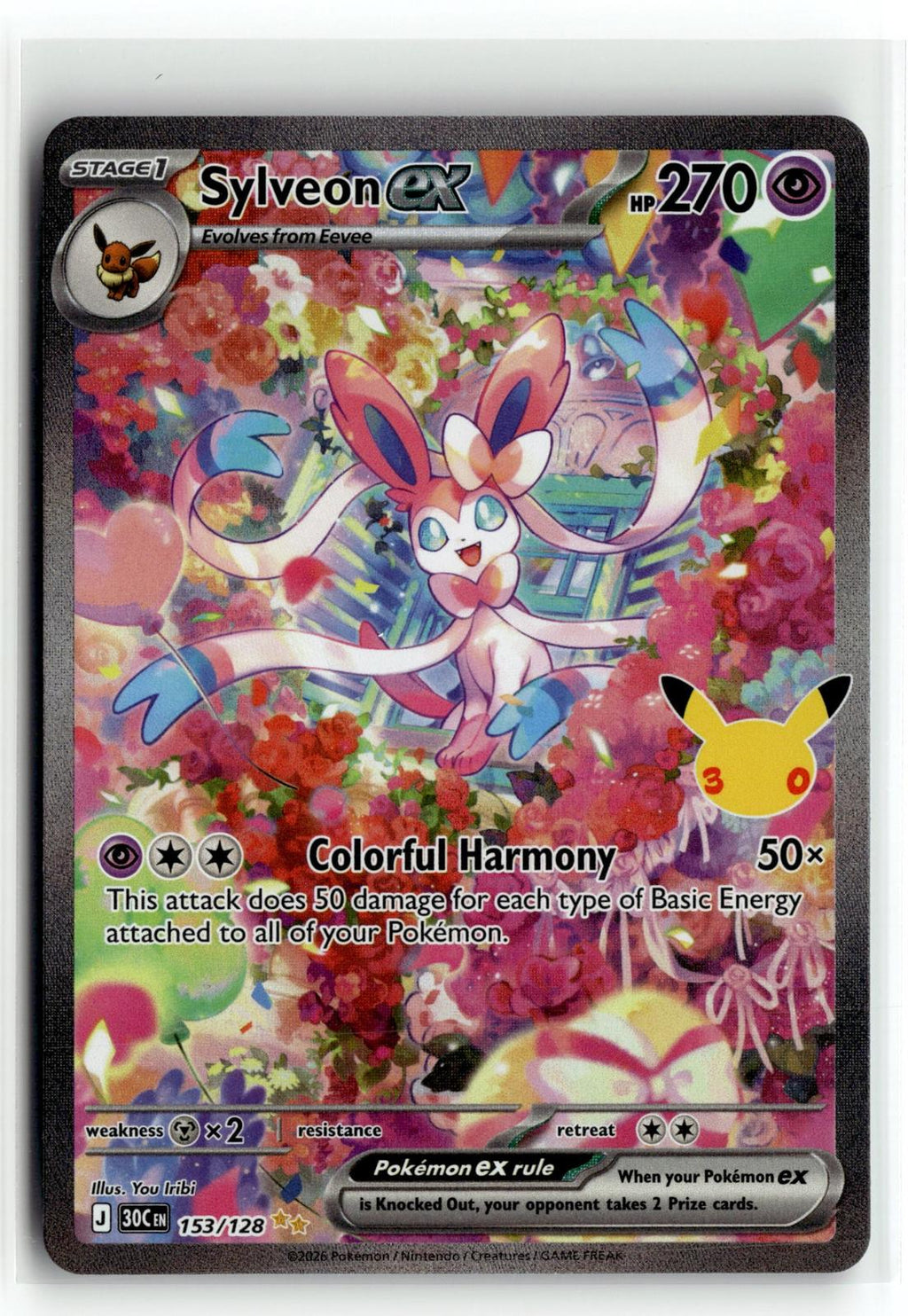 Pokemon tcg ME: 30th Celebration #153/128 Sylveon ex